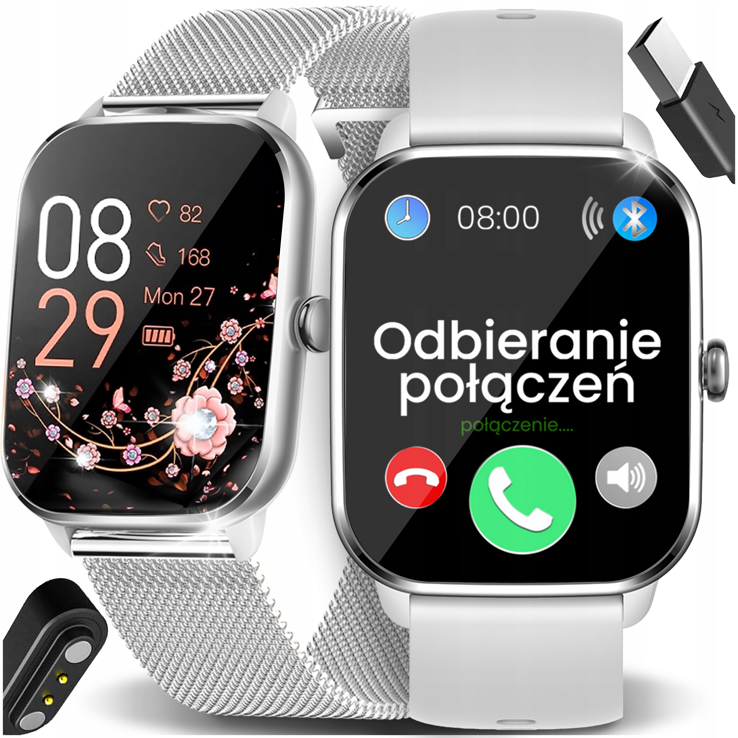 Inteligentné hodinky JG Smart JGS K65 SILVER strieborné + 3 ďalšie produkty